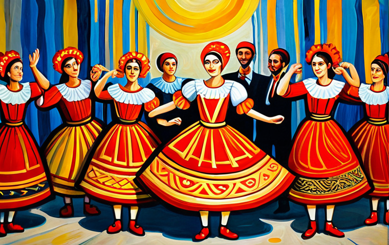 "Romanian Rhapsody" Visual Interpretation**

"A vibrant painting in the style of contemporary Romanian art, inspired by folk music, swirling brushstrokes, bold colors of red and gold, abstract figures dancing, energetic atmosphere, fully clothed dancers in traditional attire, safe for work, professional art, perfect anatomy, correct proportions, high quality, appropriate content, family-friendly."

**